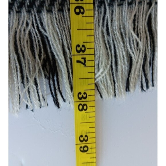 Demdaco Soft Black Gray Cream Plaid Scarf w/Buttons - Picture 9 of 9